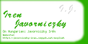 iren javorniczky business card
